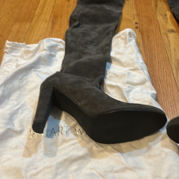 Stuart Weitzman Gray Highland Thigh High Boots 10m - Picture 7 of 7